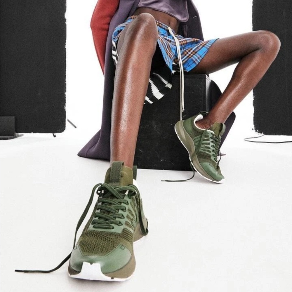 VEJA x Rick Owens Performance Runner Sneakers | Olive Green | Size 8 / 39